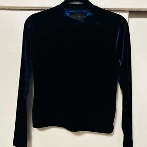 Dark Blue Velvet Women's Top